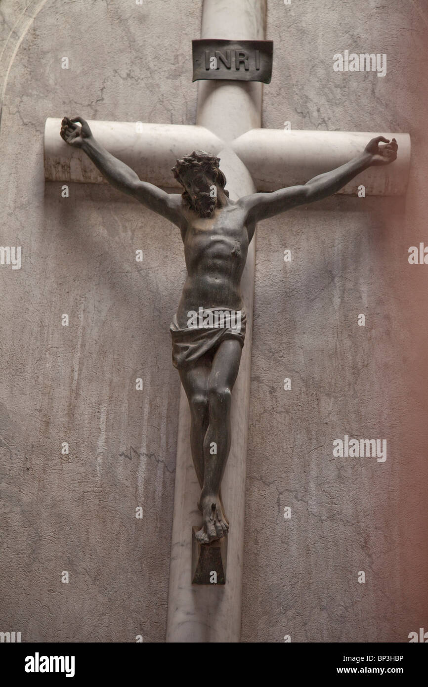 Buenos Aires, Argentina; Statue Of Jesus On A Cross In Recoleta