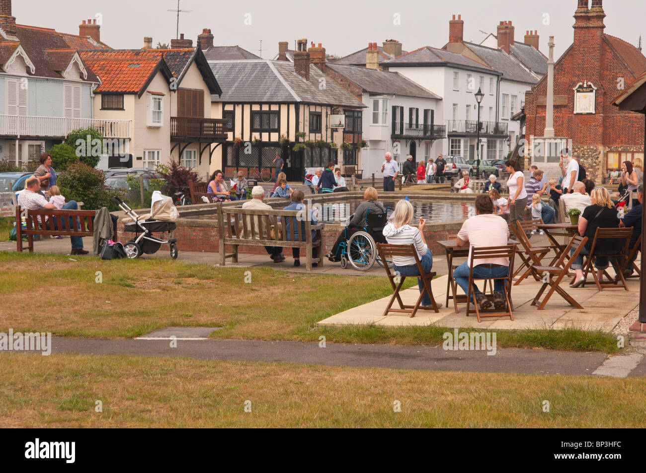 The boating lake for toy yachts in Aldeburgh , Suffolk , England , Great Britain , Uk Stock Photo