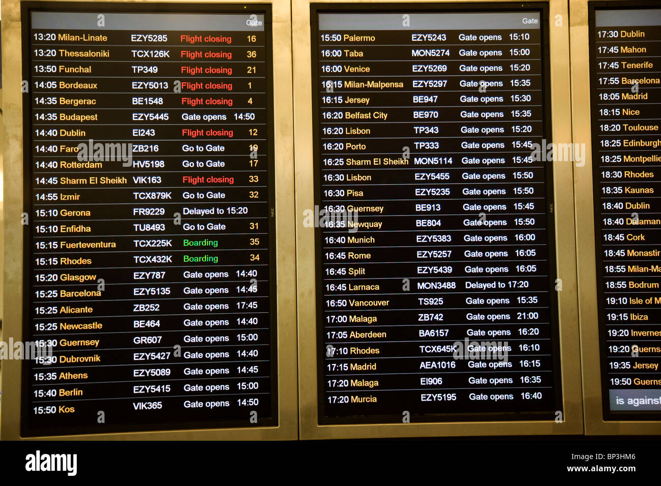 Flight departure information board Gatwick airport UK Stock Photo - Alamy