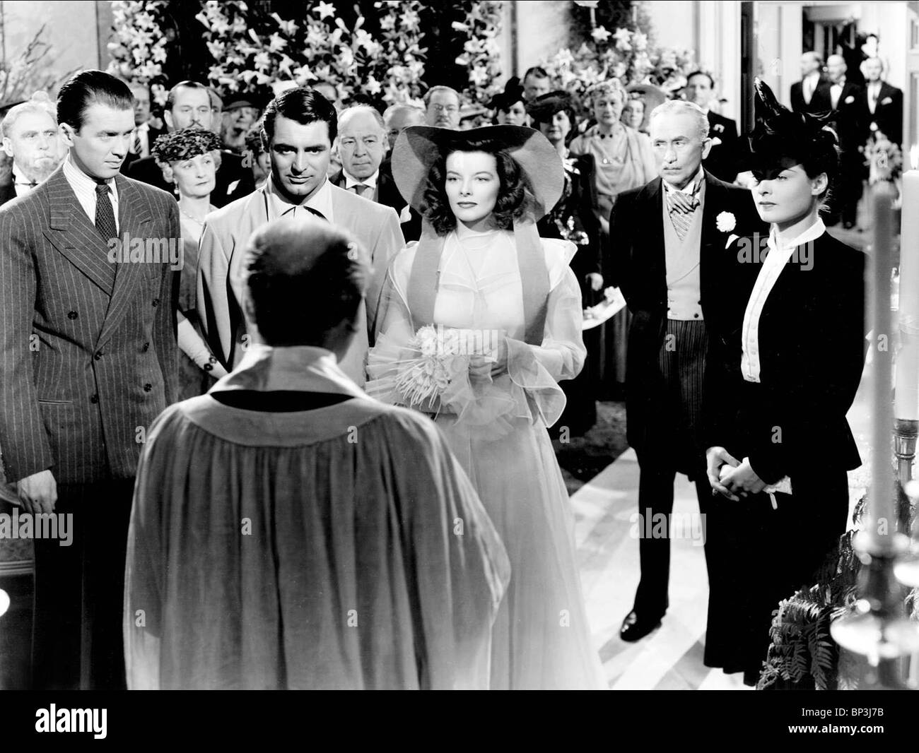 JAMES STEWART, CARY GRANT, KATHARINE HEPBURN, RUTH HUSSEY, THE PHILADELPHIA STORY, 1940 Stock Photo