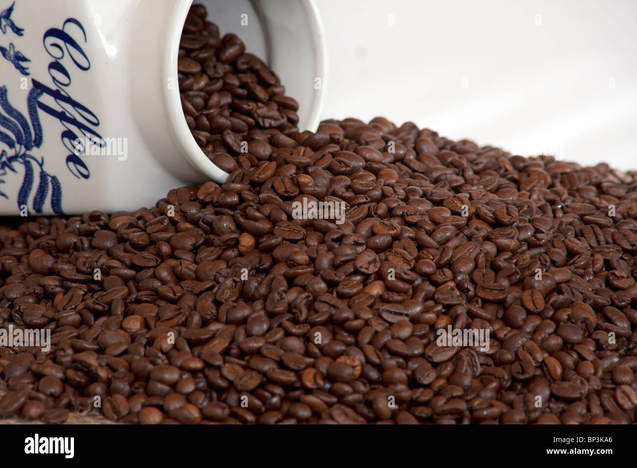a ceramic jar with coffee beans Stock Photo Alamy