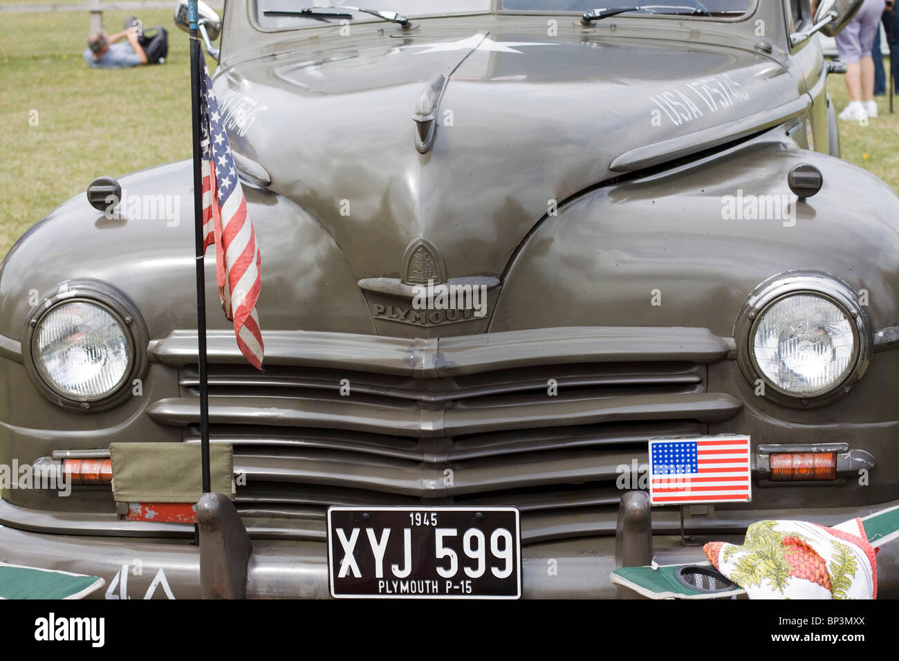 Plymouth Army Car at a show in Cirencester Stock Photo