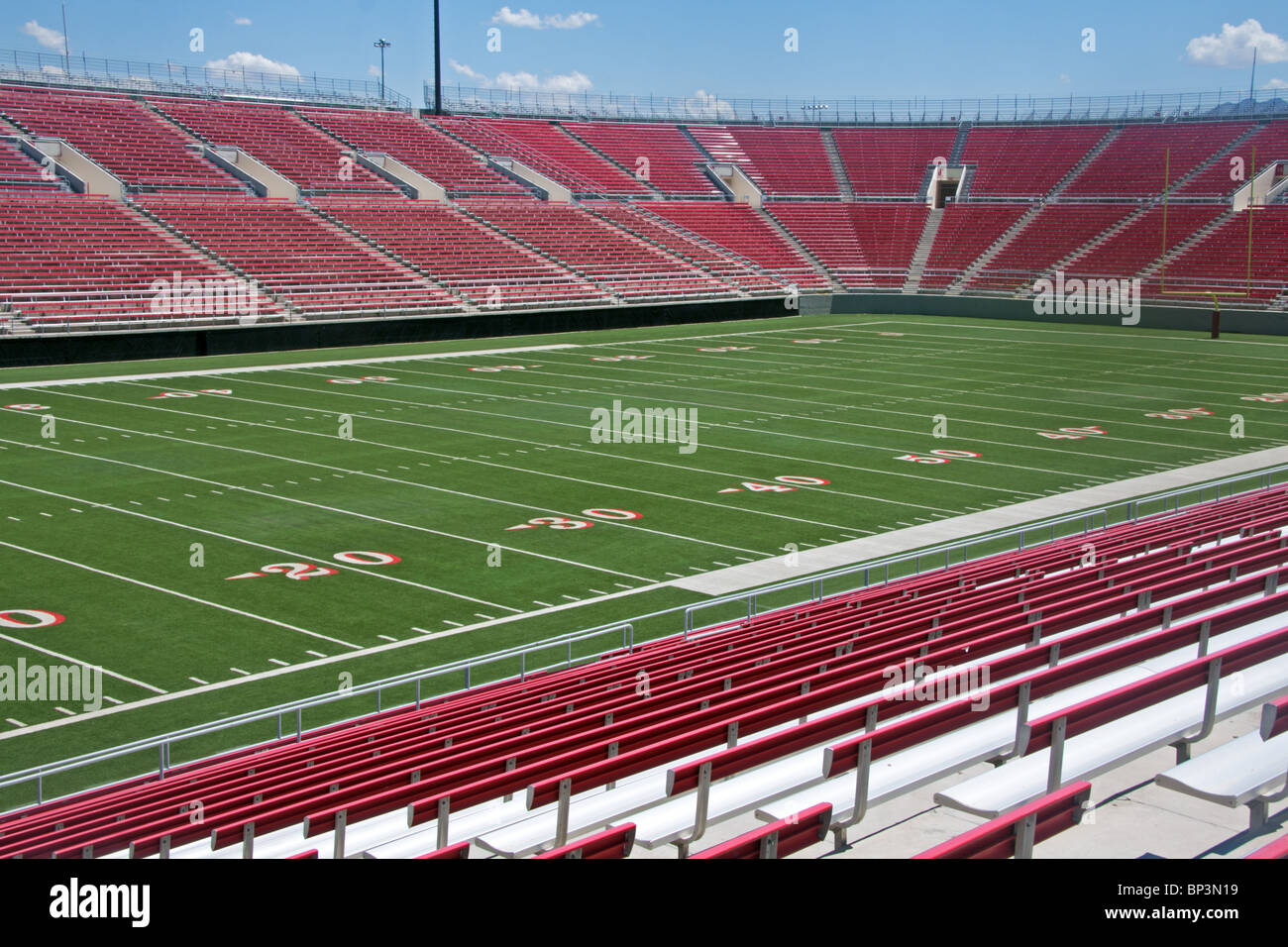 Empty American Football Stadium Stock Photo