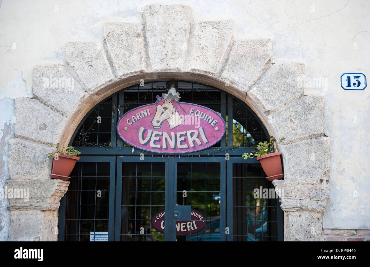 Horse meat butchers in Verona Italy Stock Photo Alamy