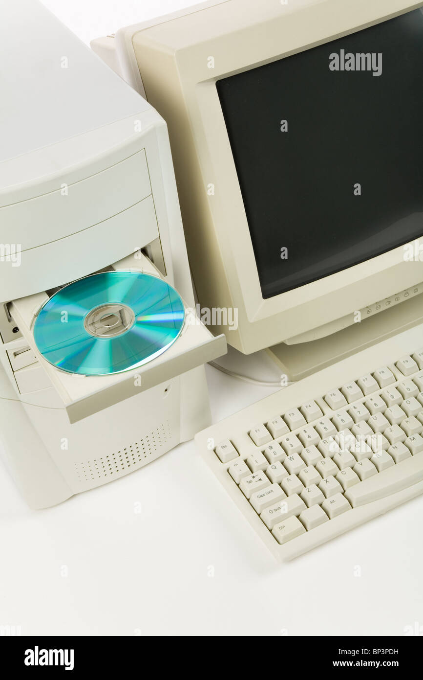 Desktop Computer and CD-ROM Drive close up shot Stock Photo - Alamy