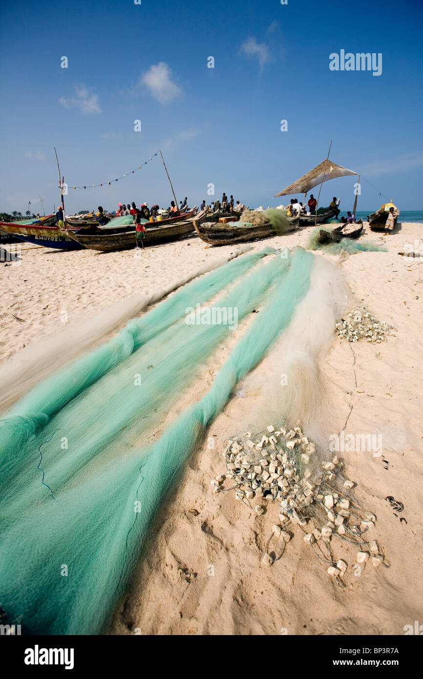 Ghana, Fete Village, fishing nets Stock Photo Alamy