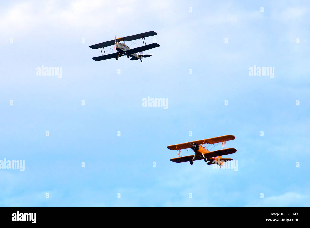 Two Tiger Moths bi planes Sydney NSW Australia Stock Photo