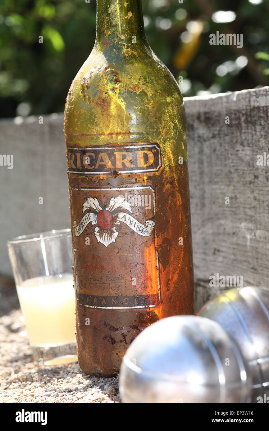 old ricard pastis bottle with boule Stock Photo - Alamy