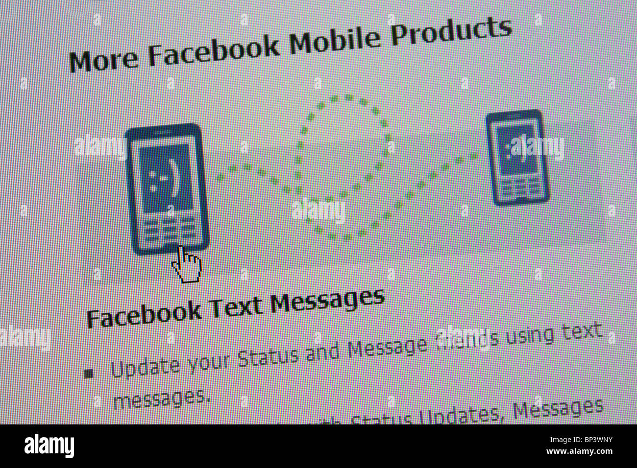 facebook text message mobile Stock Photo Alamy