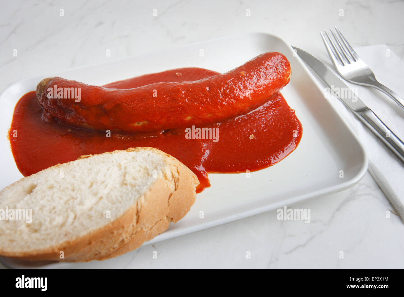 Curry sausage with curry ketchup, Hamburg, Germany Stock Photo Alamy