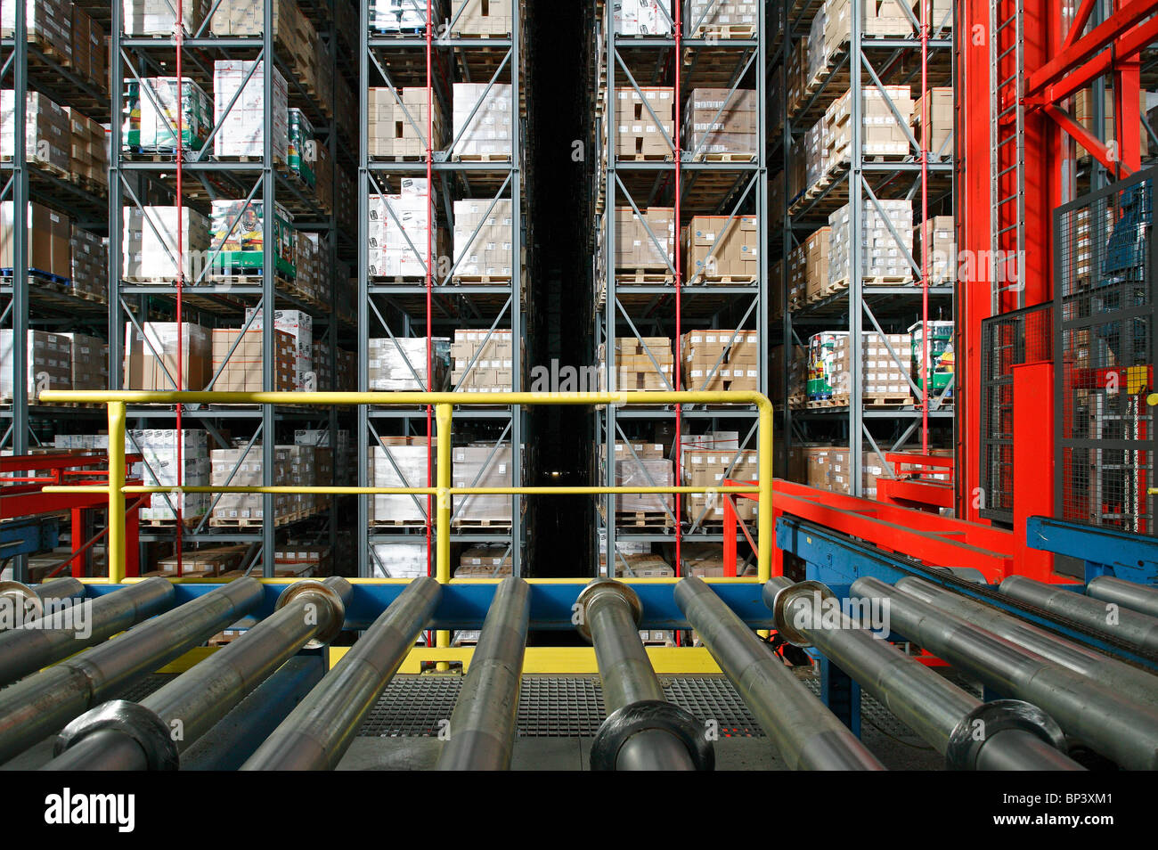 High rack warehouse of the Suederelbe Logistik, Hamburg, Germany Stock Photo
