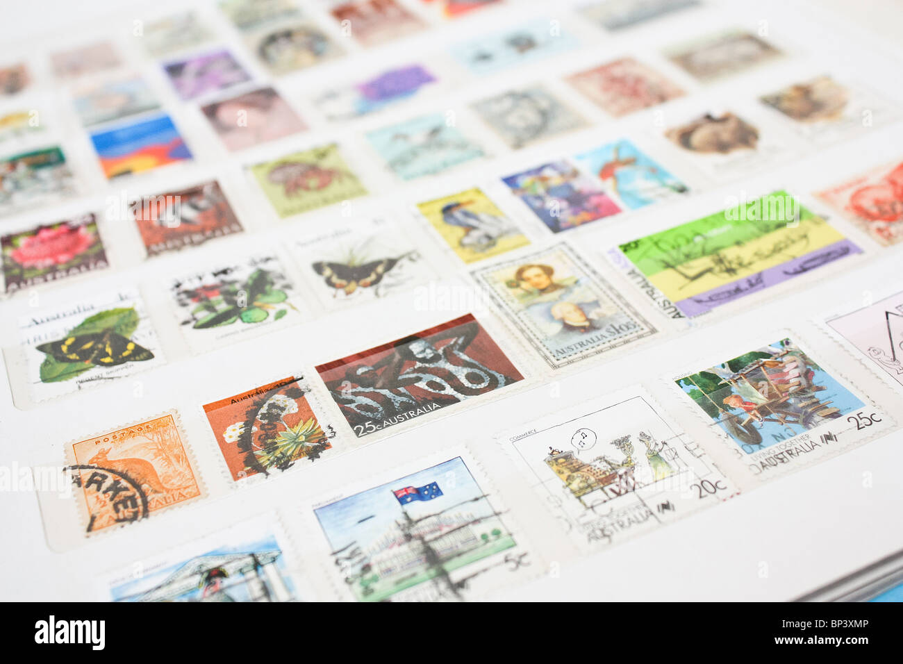 collecting stamp stamps collection hobby Stock Photo