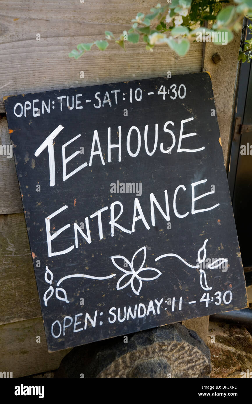 Black board / chalk board outside the tea shop / tea house (not