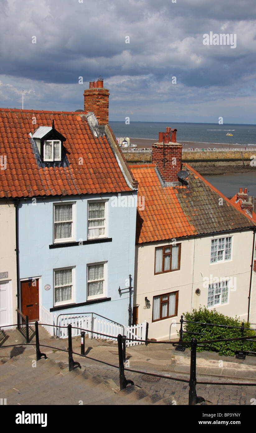 Holiday cottages at Whitby, North Yorkshire, England, U.K. Stock Photo