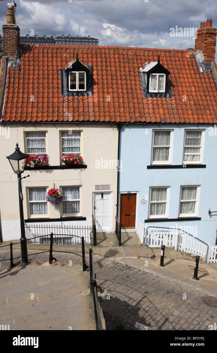 Holiday cottages at Whitby, North Yorkshire, England, U.K. Stock Photo