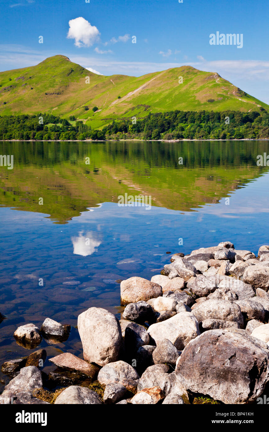 Derwent Water and Cat Bells in the Lake District National Park, Cumbria, England, UK Stock Photo