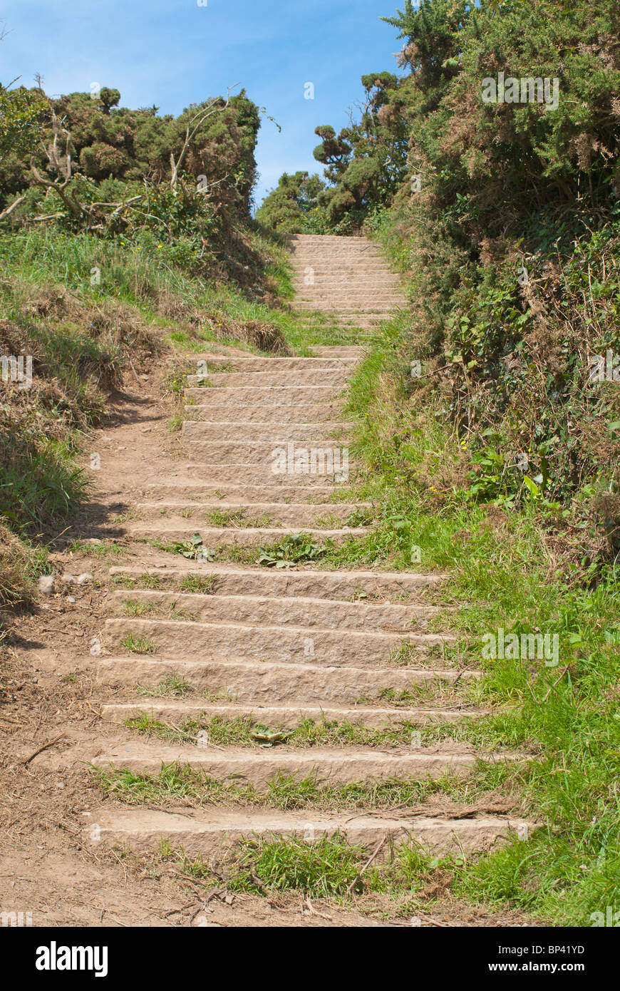 Steps on South West Coastal Path at Port Isaac Stock Photo