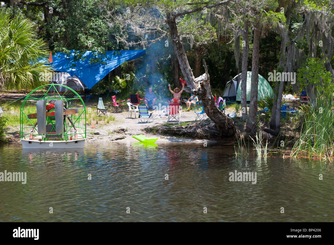 Salt Springs Fl May 2010 Family Tent Camping Along The Salt River In Central Florida Stock Photo Alamy