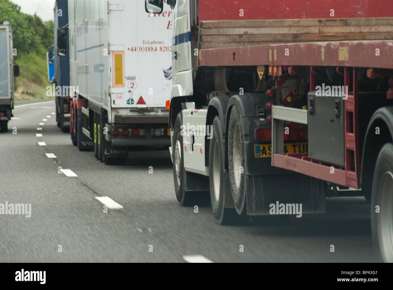 Trucks on Motorway Stock Photo