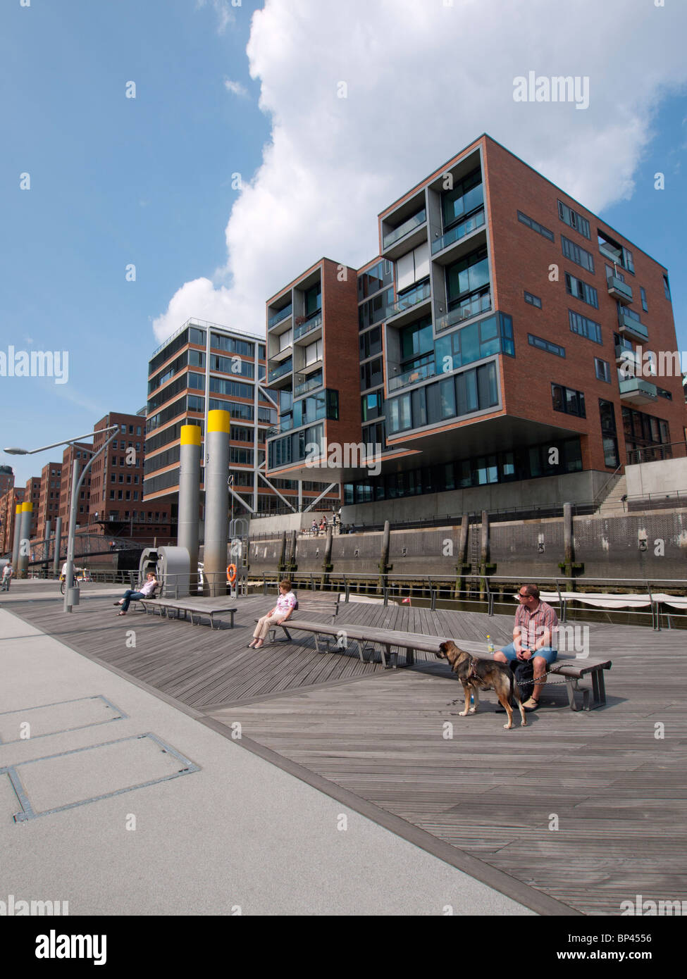 Modern apartment buildings constructed Sandtorhafen in new Hafencty