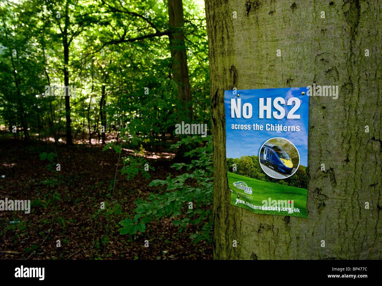 POSTERS MARKING THE PROPOSED ROUTE FOR HIGH SPEED 2 RAIL LINK THROUGH