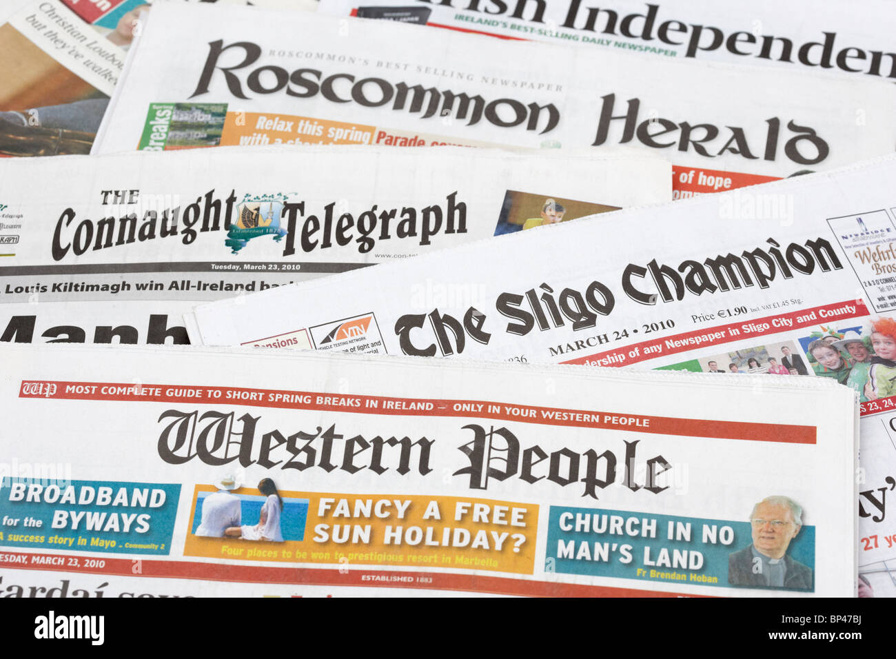 west of republic of ireland local and regional newspapers Stock Photo