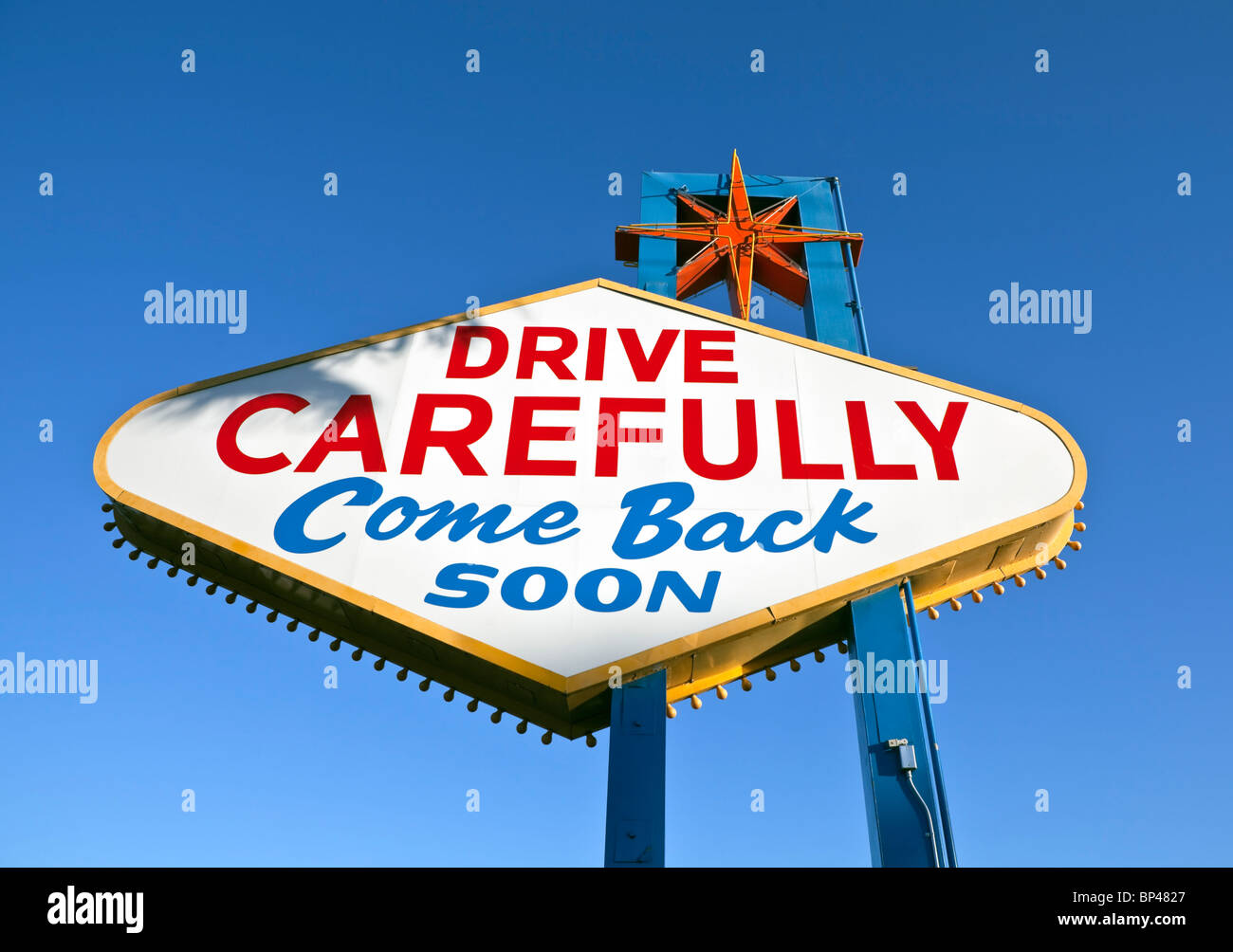 Backside of the famous Welcome to Las Vegas sign. Stock Photo