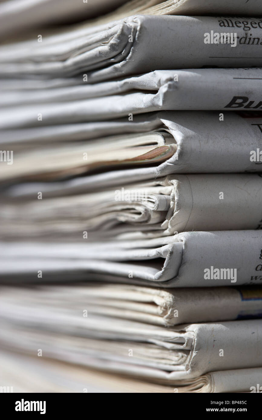 pile of newspapers Stock Photo