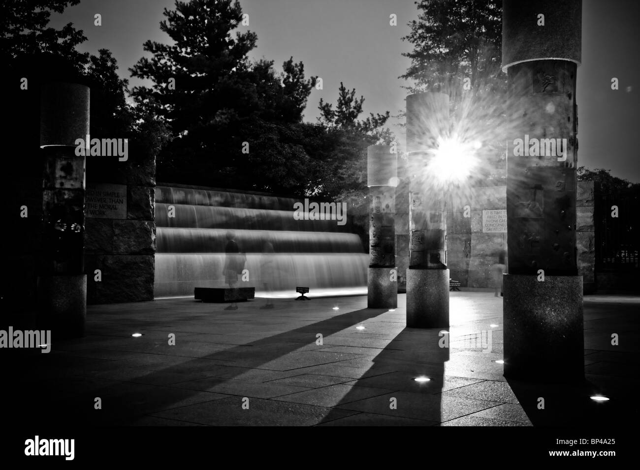 The Franklin Delano Roosevelt (FDR) Memorial in Washington, DC houses four outdoor galleries, or rooms. Stock Photo