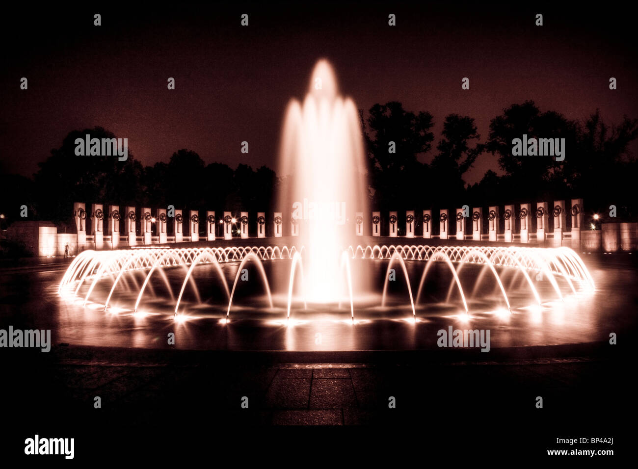 The Fountains Of The National World War Ii Memorial In Washington Dc