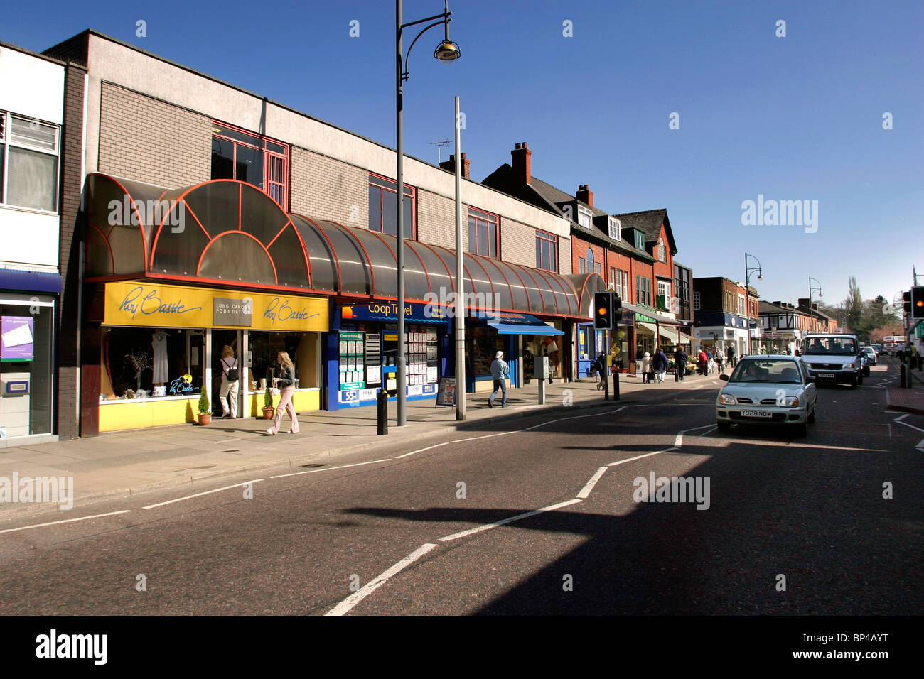 UK, England, Cheshire, Stockport, Cheadle, High Street shops Stock Photo