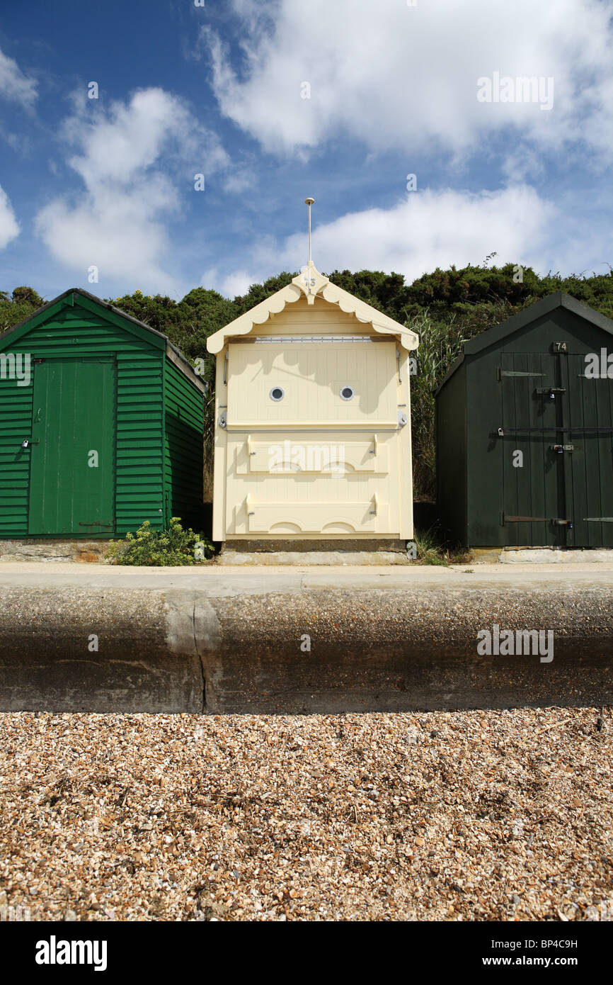 New beach hut Hillhead, Fareham, Hampshire, England, UK Stock Photo