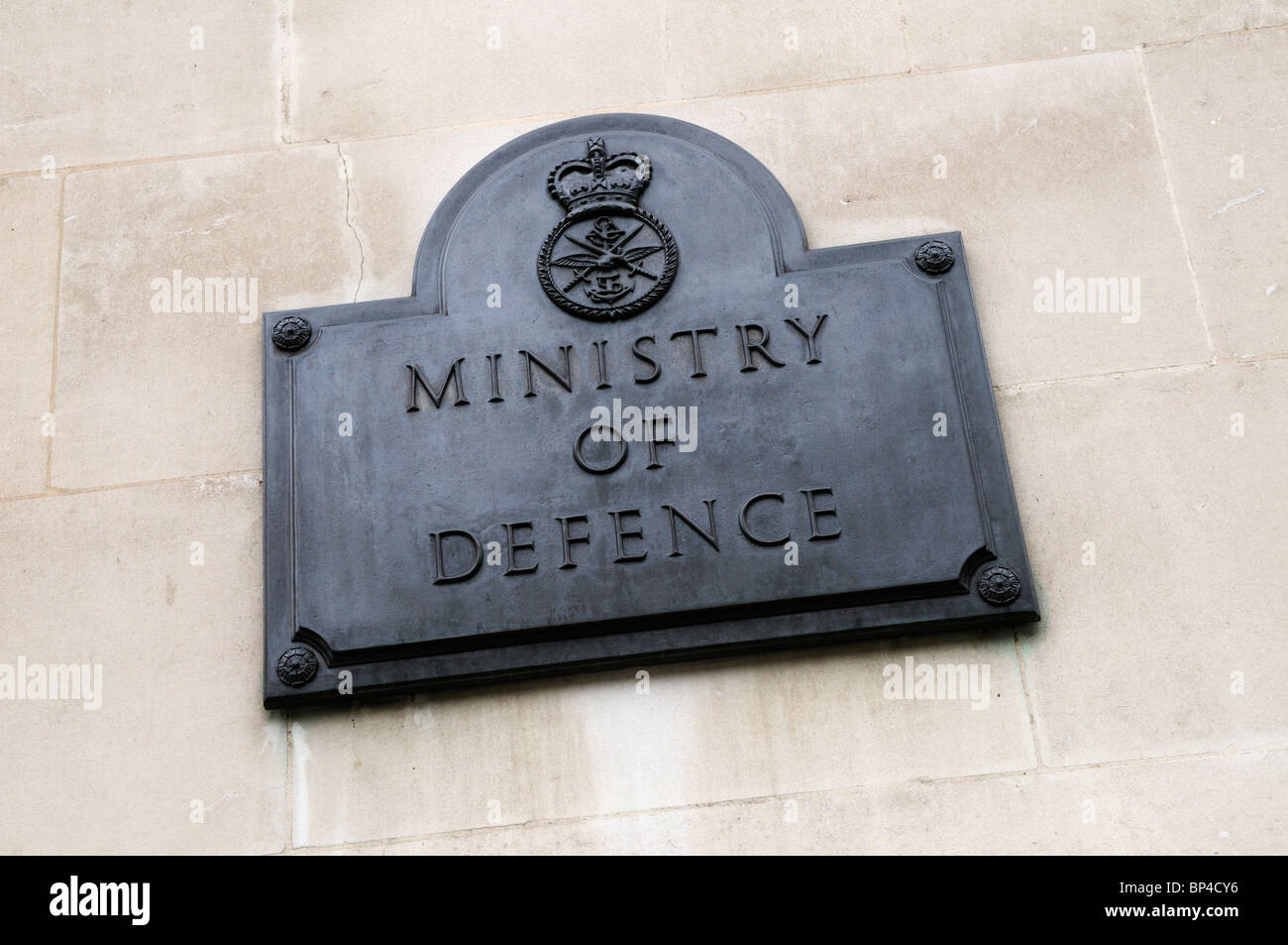 Ministry of Defence Sign, Horseguards Avenue, London, England, UK Stock Photo