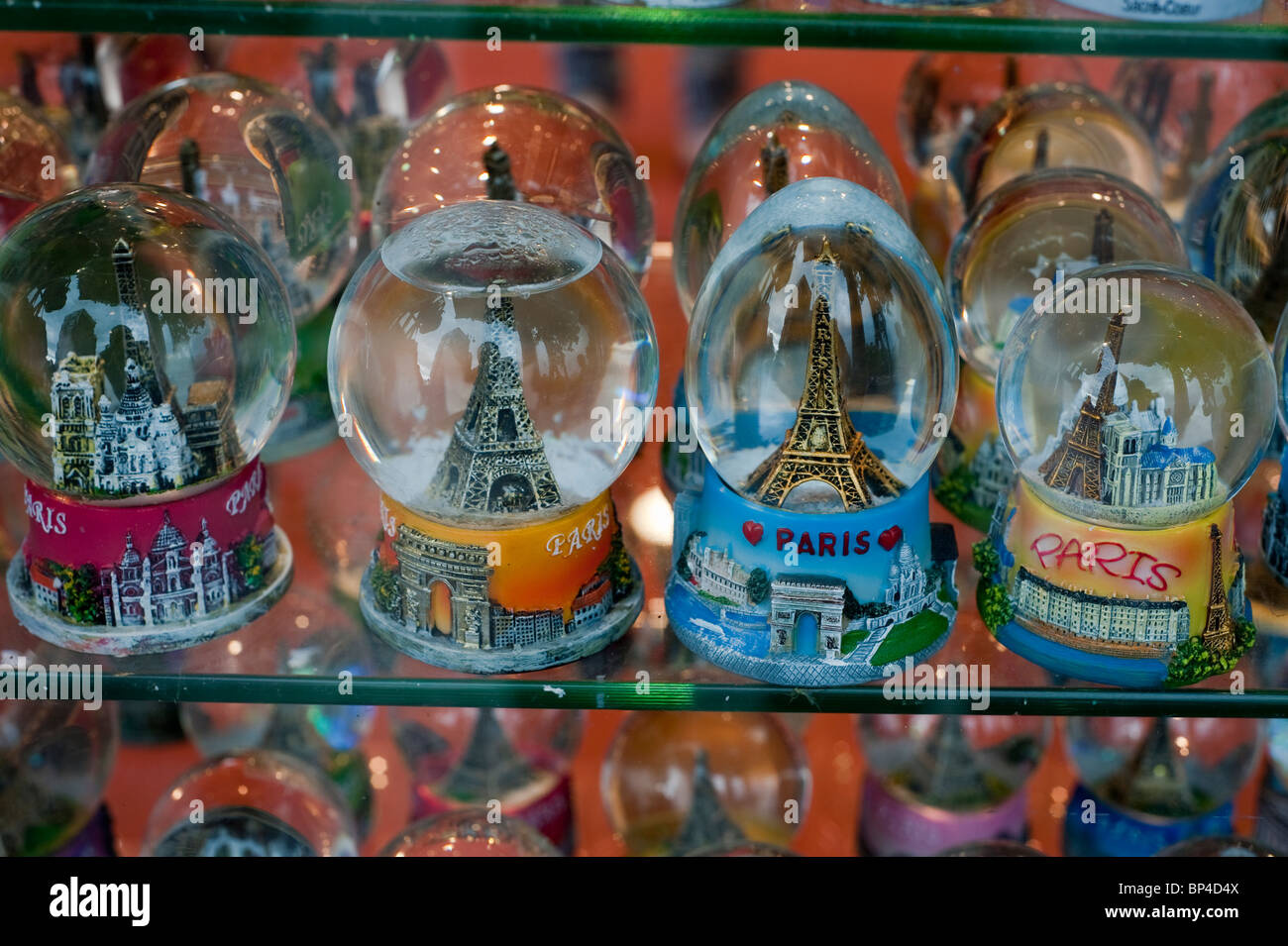 Paris, France, Souvenirs Shop, Eiffel Tower Snow Balls, Detail Store