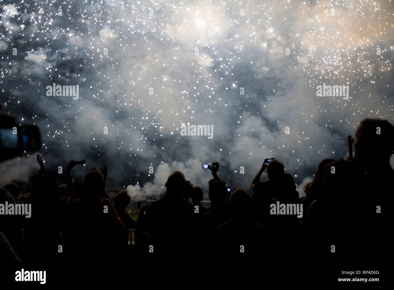 Fireworks to celebrate Santa Rosalia fest Palermo, Sicily, Italy. Stock Photo