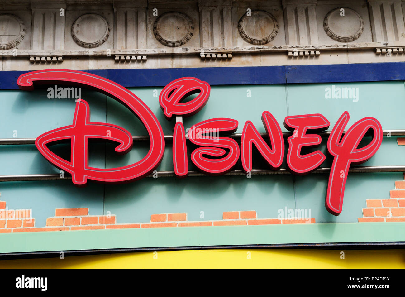 Disney shop sign logo, Oxford Street, London, England, Uk Stock Photo