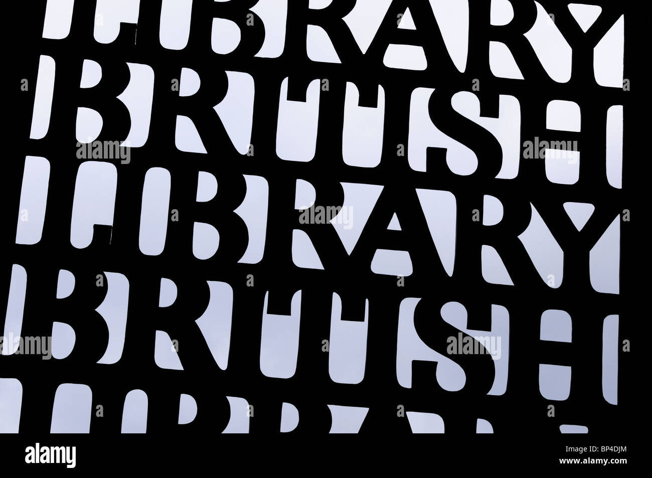 British Library sign, Euston Road, London England, UK Stock Photo