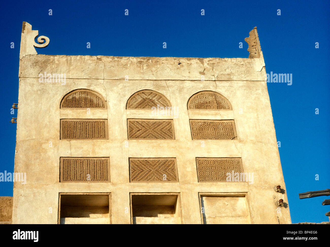 Traditional architecture of an old merchant house in Bahrain Stock