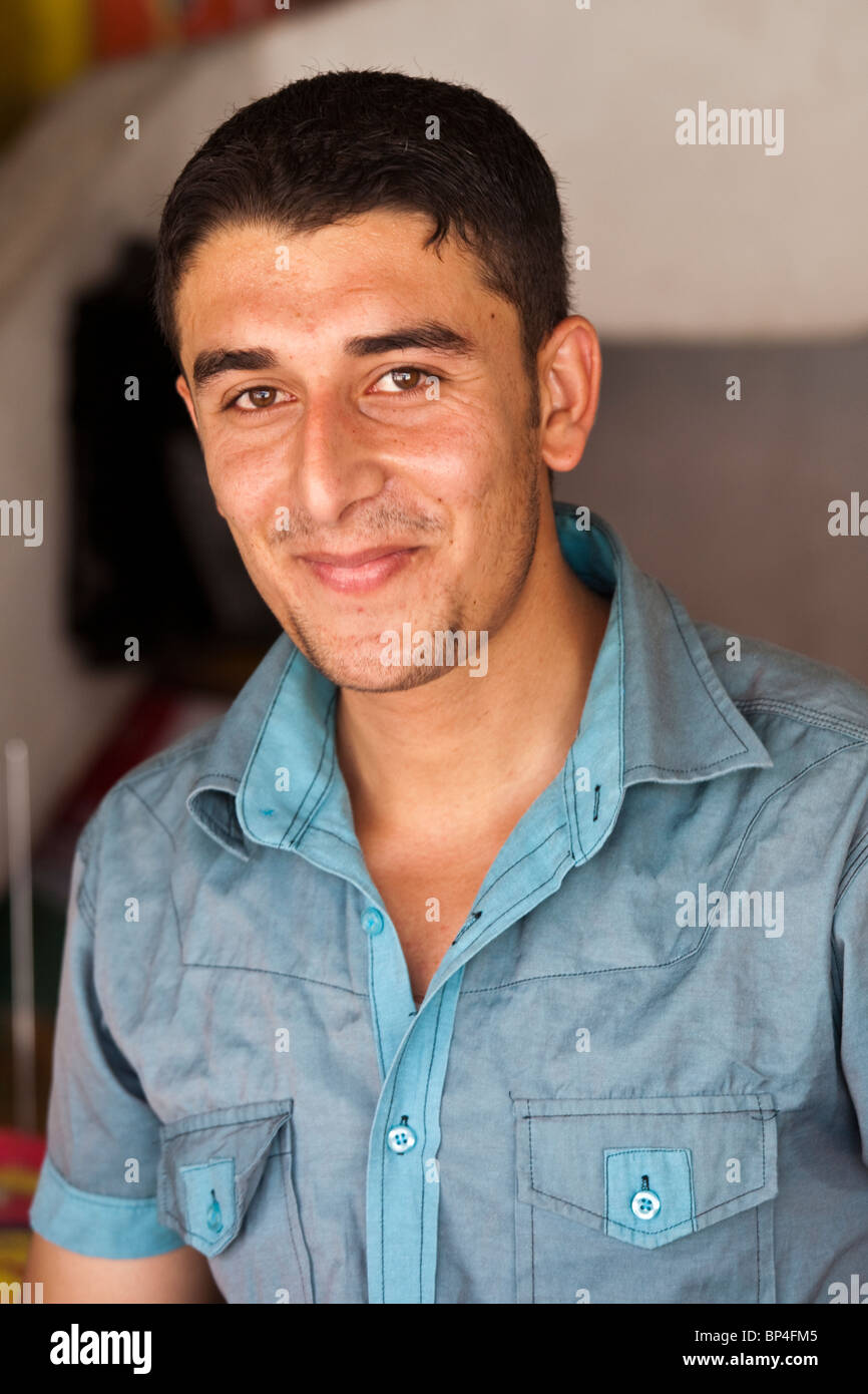 Young Kurdish Iraqi man in Dohuk, Kurdistan, Iraq Stock Photo
