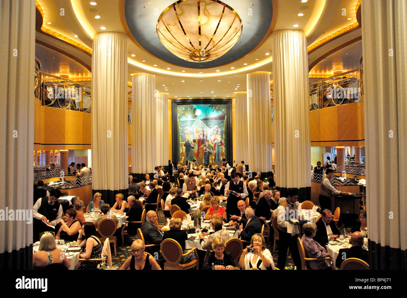 Main dining room, The MS 'Jewel of the Seas' Royal Caribbean International cruise ship, North Sea, Europe Stock Photo