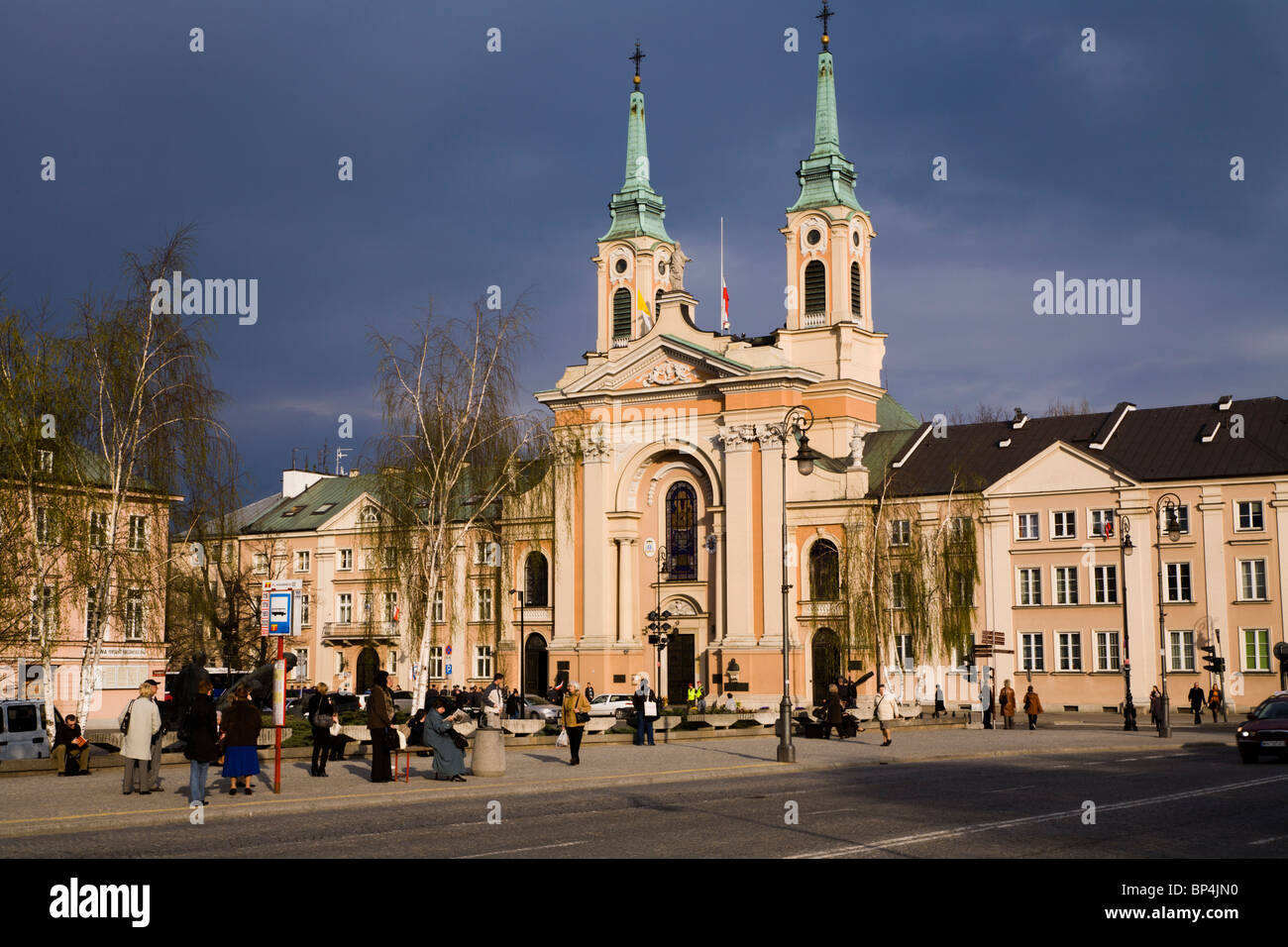 The Field Cathedral of the Polish Army. Krasinski Square, Warsaw Poland. Stock Photo