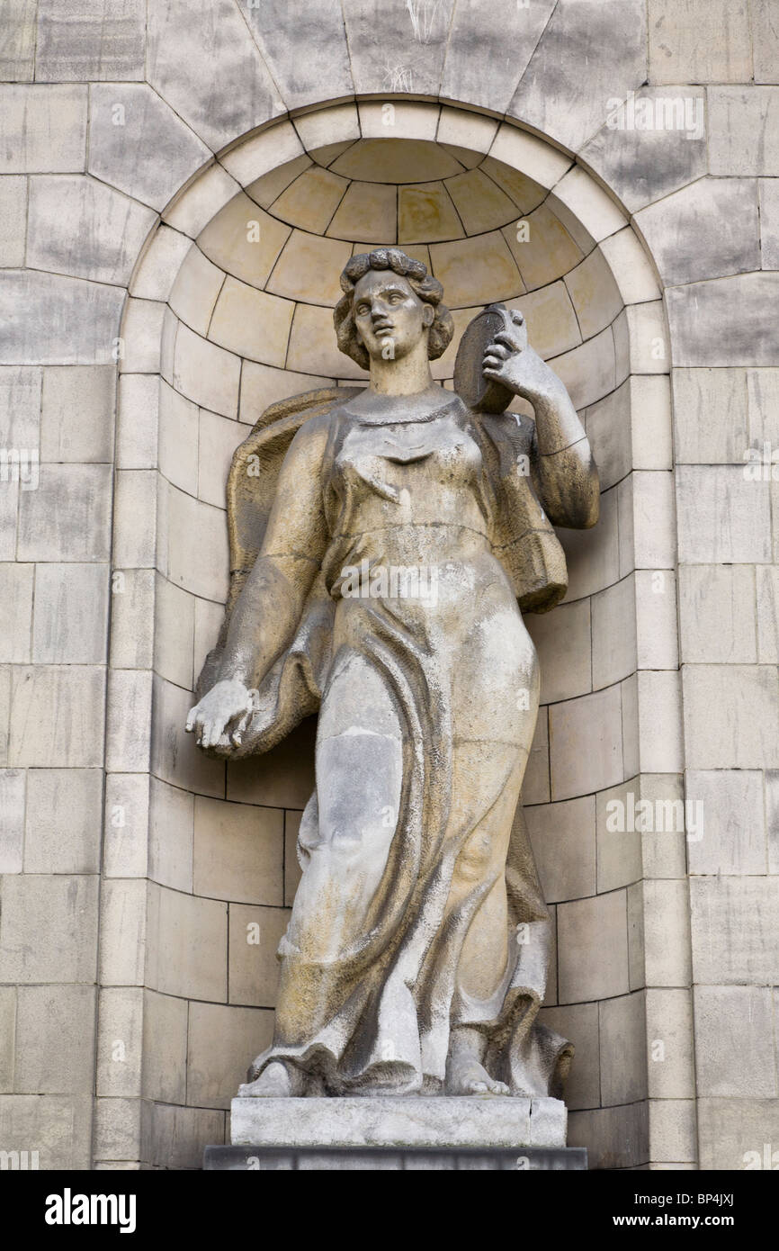 Statue at The Palace of Culture and Science, Warsaw Poland. Stock Photo