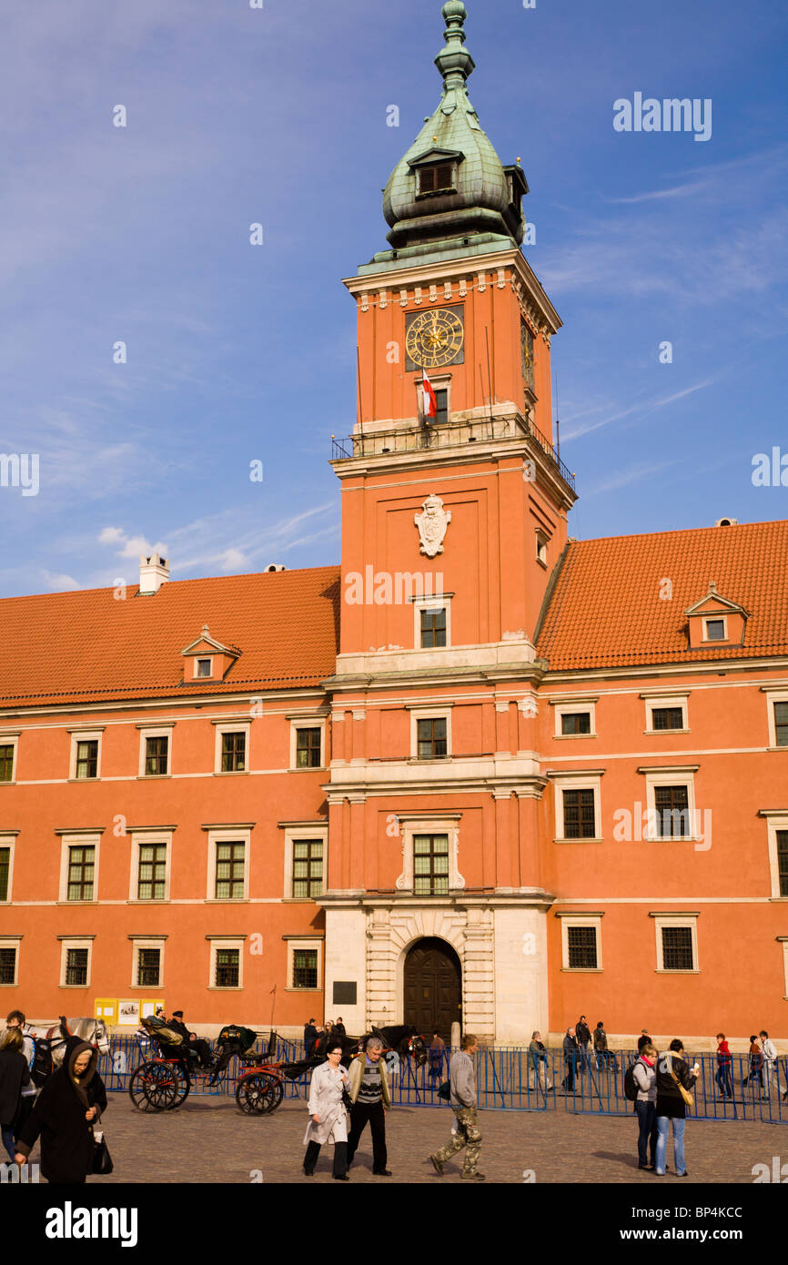 The Royal Castle, Warsaw Poland. It is located in the Castle Square, at the entrance to the Old Town. Stock Photo