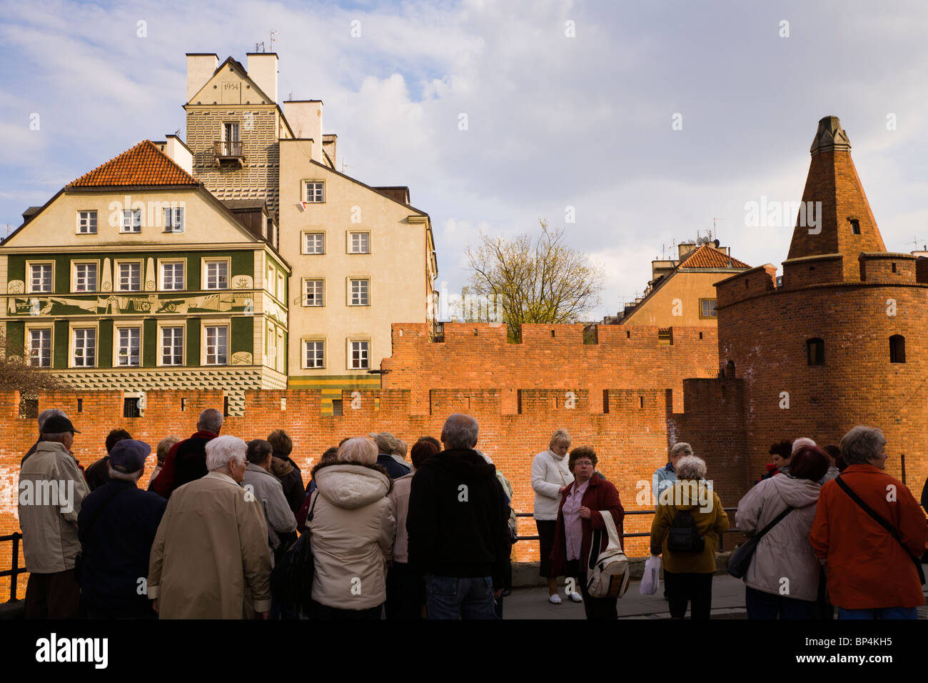 Old town defensive walls, Warsaw Poland. Stock Photo