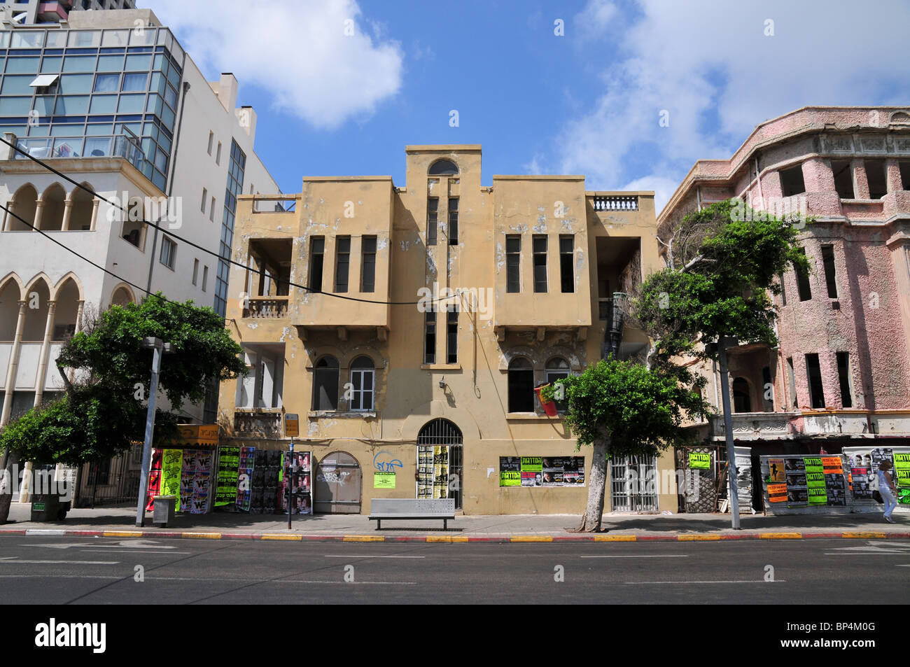 Israel, Tel Aviv Dilapidated eclectic building in Allenby street Stock Photo
