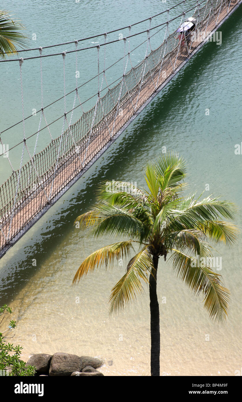 Sentosa Island, Singapore, suspension bridge Stock Photo