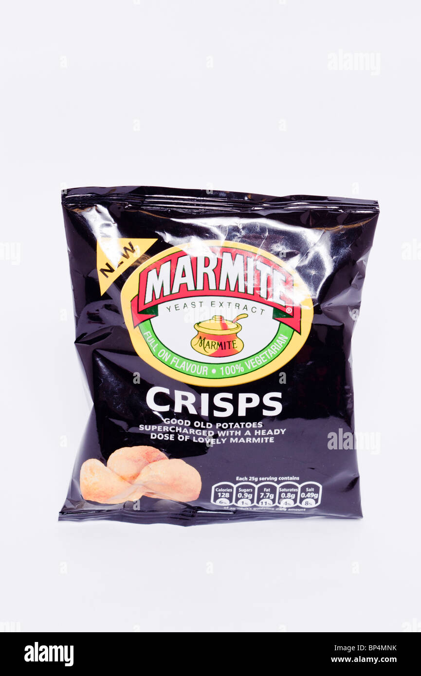 A cut out of a packet of Walkers marmite crisps on a white background Stock Photo
