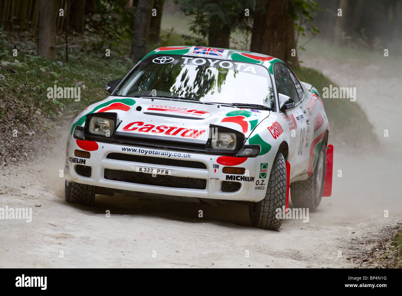 1996 Toyota Celica GT-Four RC/ST185 rally car with driver Gary Le Coadou at the 2010 Goodwood Festival of Speed, Sussex, UK. Stock Photo