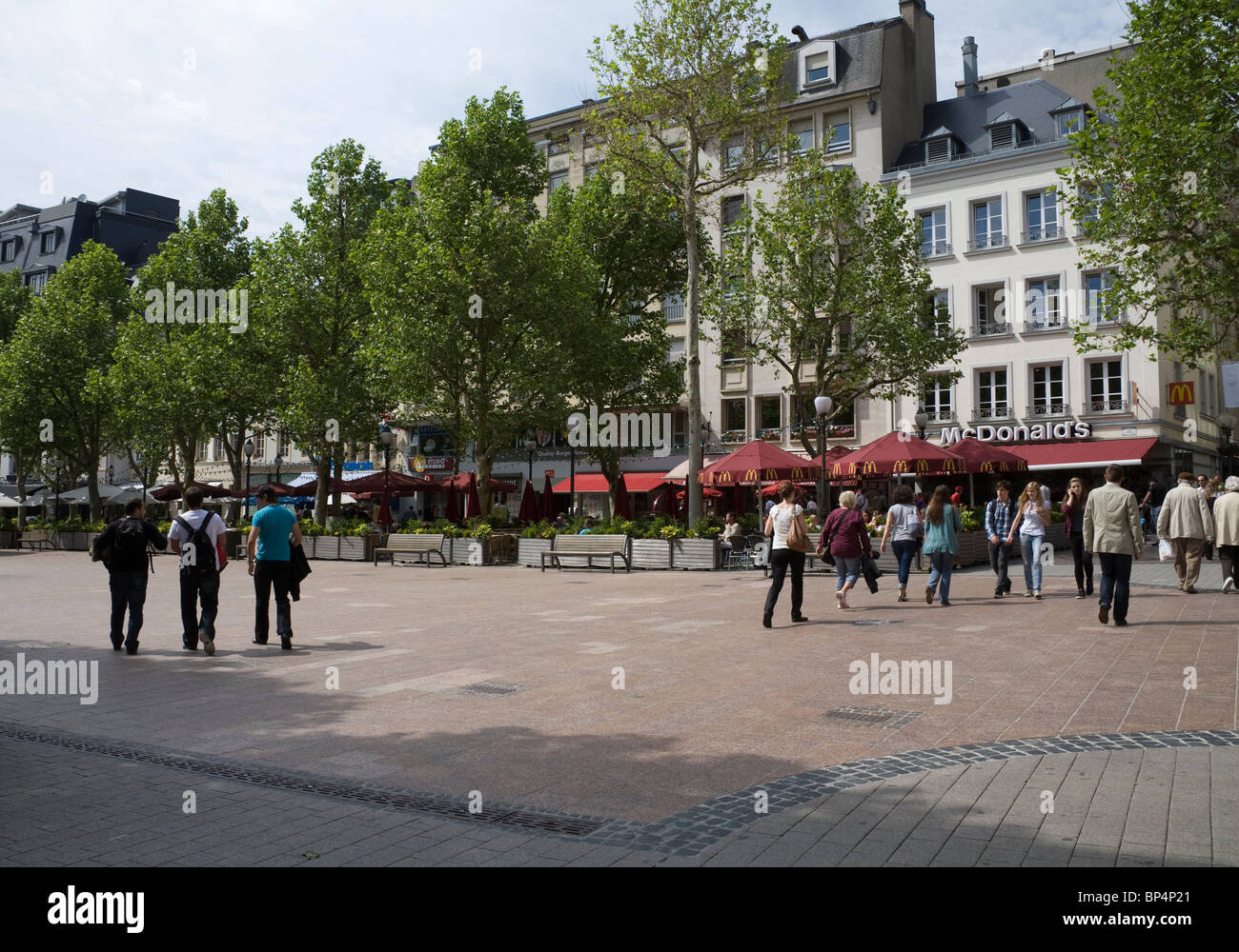 Luxembourg City Europe EU McDonalds restaurant in pedestrianised Place d'Armes Stock Photo