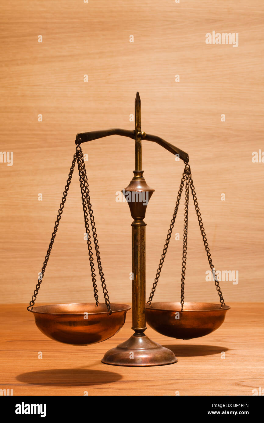 copper scale on wood back ground studio still life Stock Photo